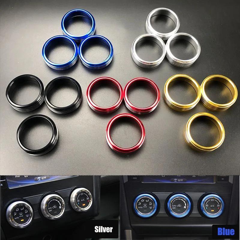 3Pcs/Set Car Styling AC Adjustment Knob Decorative Ring For Subaru 2013-2018 Forester Impreza XV Crosstrek WRX Levorg Auto Accessories