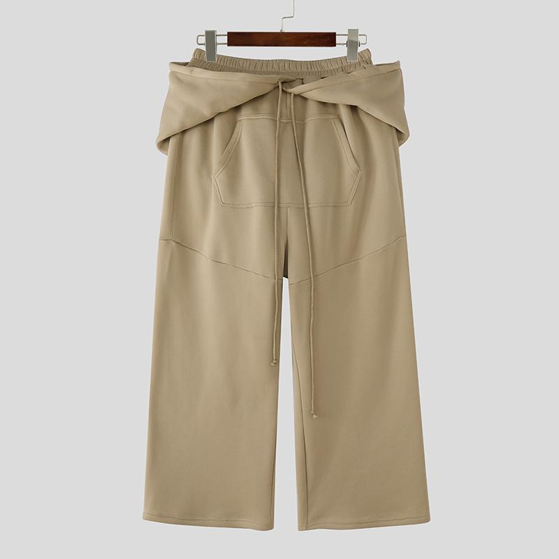 INCERUN Herren Lässig Elastischer Bund Kapuzenpullover Patchwork Lang Sweatshirts Hosen