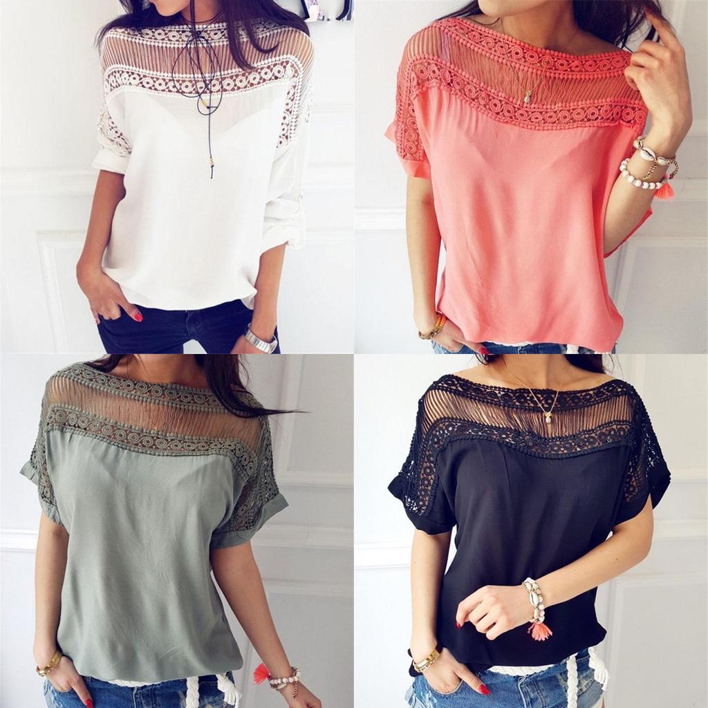 Premium Quality Fashion Women's Casual Loose Tops Blouse Short Sleeve Summer T-shirt