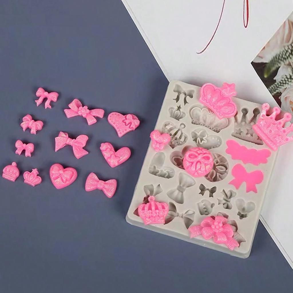 1/2pcs Crown Bowknot Shape Cake Silicone Mold Chocolate Pastry Candy Decoration Lace Patterntools Kitchen Baking Accessories