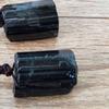 Fashion Black Tourmaline Stone Pendant with Rope Faux Gem Specimen Birthday Gift