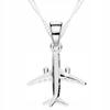 Silver Necklace With Airplane Hanging Airplane Little Airplane Travel Silver 925