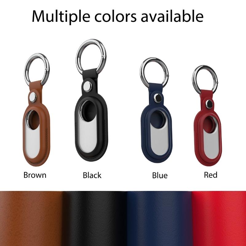 Locator Protective Cover Shockproof PU Case with Metal Keychain Housing Shell Anti Lost Protector for Smarttag 2 Tracker
