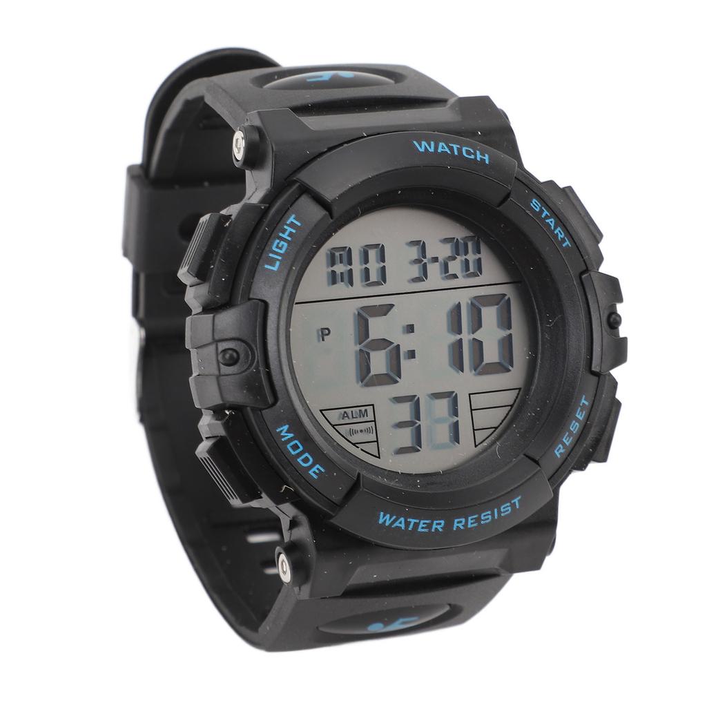 Men Digital Watch with Calendar and Alarm Clock Waterproof Nightlight Electronic Sports Watch for Outdoor Activities