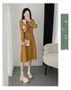Butterfly Brooch Corduroy Dress: Women's Faux Two-Piece A-Line in French Academy Style for Autumn/Winter