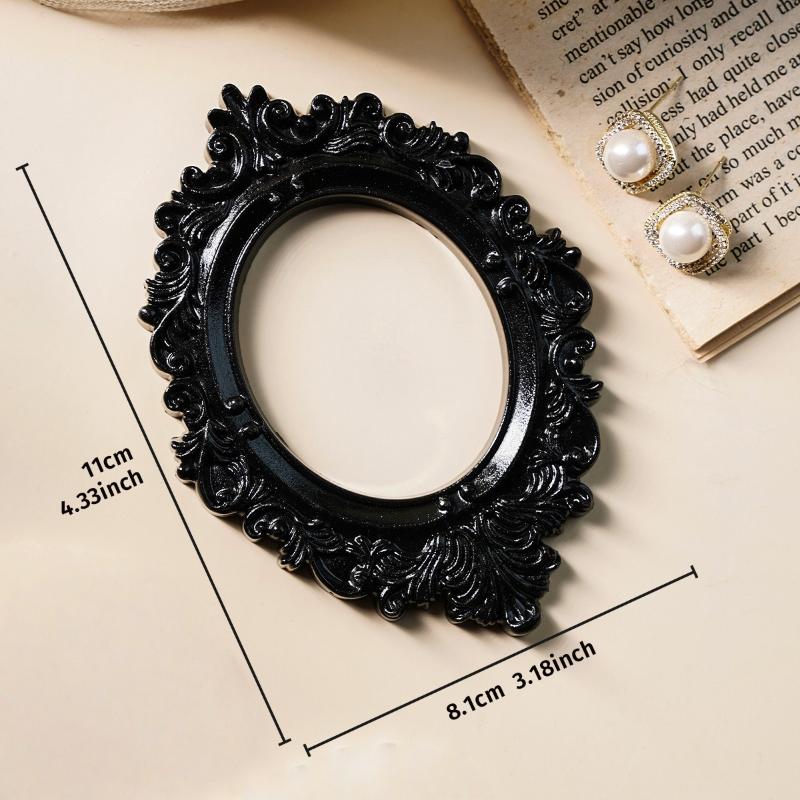 1Pcs European-Style Resin Material Black-Edged Prop Photo Frame, Diy Wall Decoration, Suitable For Shooting Props