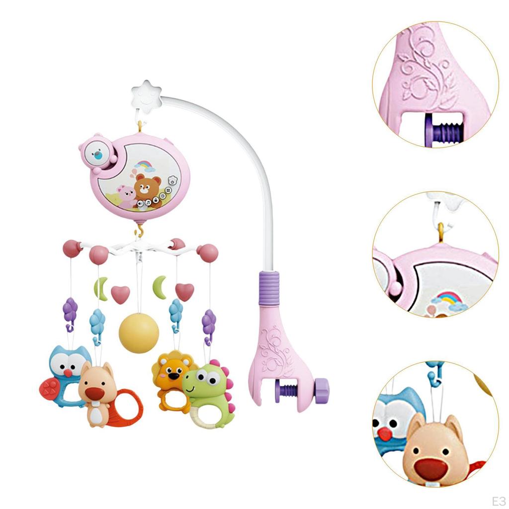 Baby Musical Crib Mobile Cute Bed Bell Carousel for 0-12 Months Newborn Cots