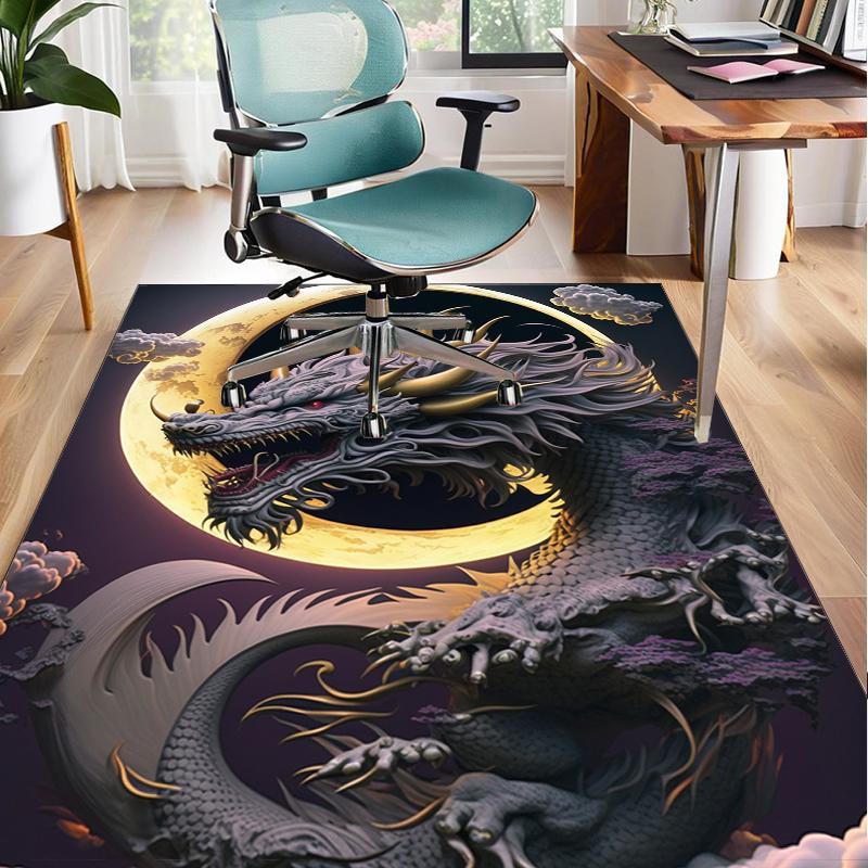 Mythical Dragon Flight Office Rug Chair Mat, Entryway Carpet, Suitable for Front Door, Bedroom, Living Room, Desk, Holiday Gift