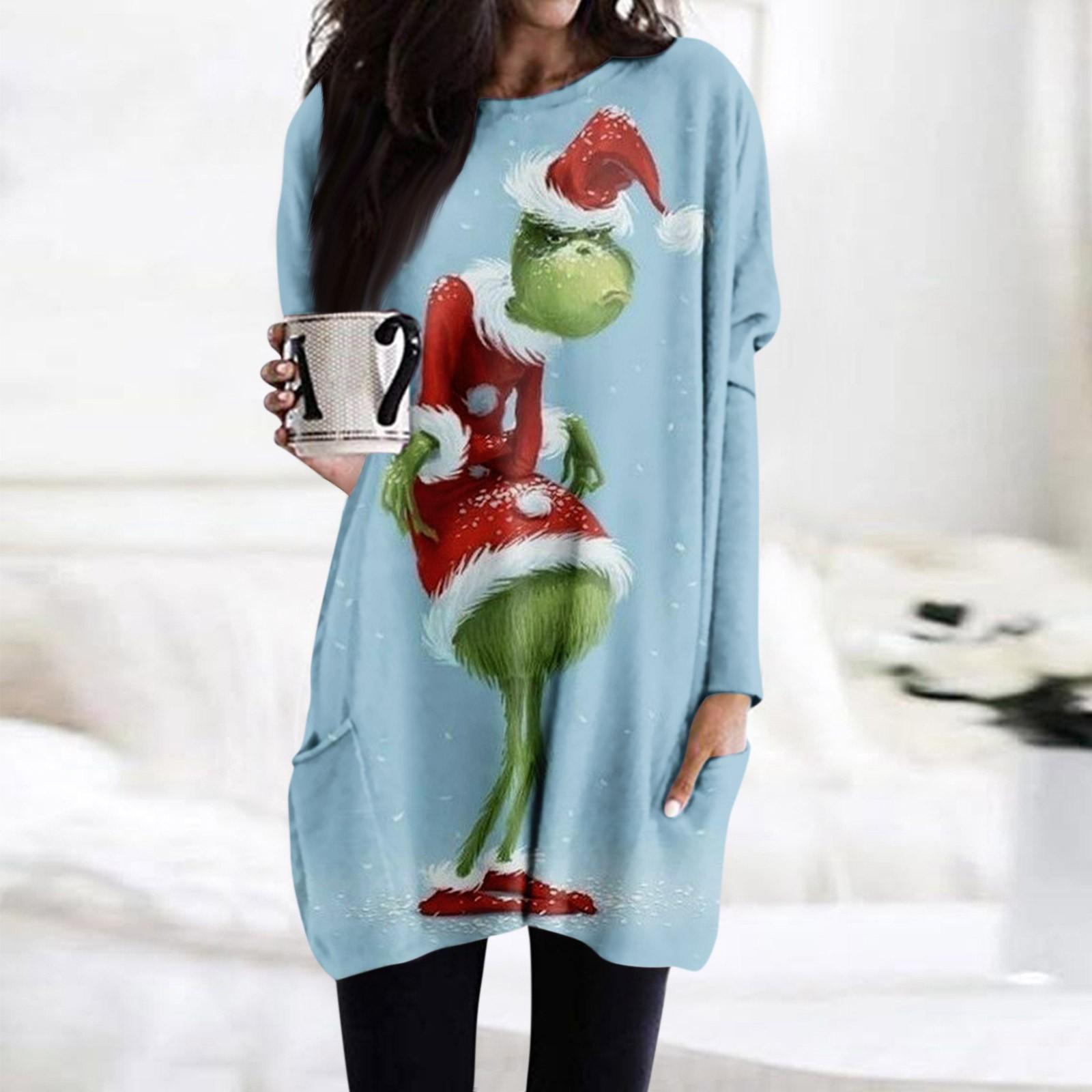 

Women S T-Shirt And Spring And Round Neck, Long Sleeves, With Pocket Print Regular Fit Tops XXXL