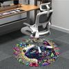 1pc Cat Flowers Office Round Area Rug, Indoor Mat Suitable For Office, Under Office Chairs Bedroom Living Room Home Decor, Room Deco