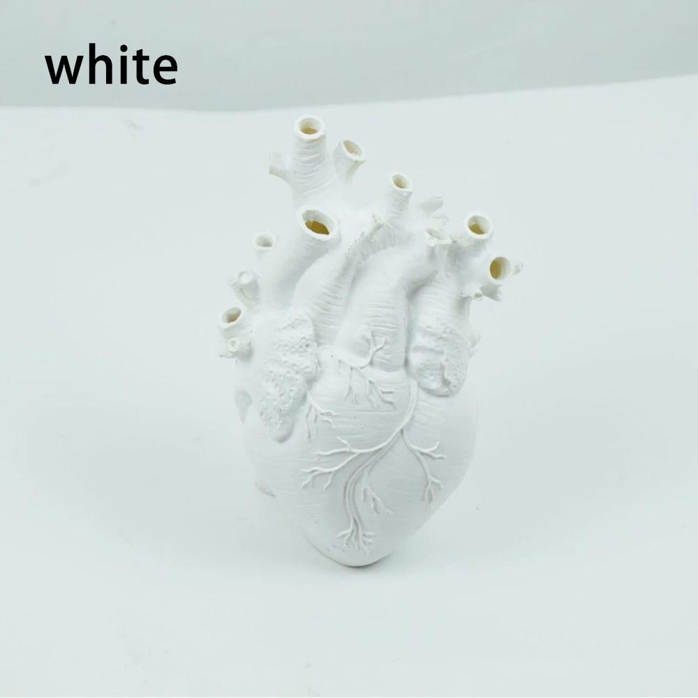 Simulation Heart Vase Flowerpot Resin Ornament Arts And Crafts Originality Home Desktop Flower Arrangement Decoration Gift