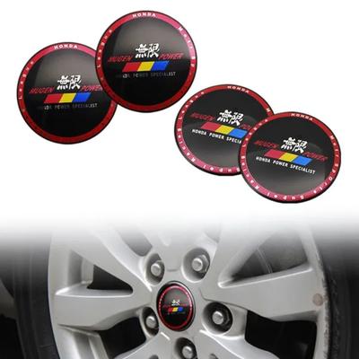 4 τμχ 56,5mm MUGEN POWER Αυτοκόλλητο Αυτοκόλλητο Ζάντας Τιμονιού Κέντρο κεφαλής Εμβλημα έμβλημα αυτοκόλλητα για H/onda