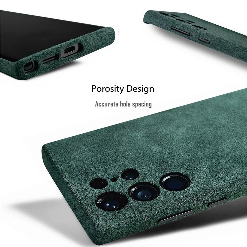 Italienische Alcantara Hülle für Samsung Galaxy S25 S24 Ultra Plus + Magnetische Luxus Lederhülle Magsafe Handy Rückseite für S25 S24