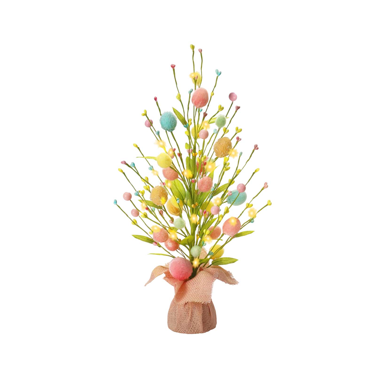 

Artificial 18 Inch Pre-Lit Easter Egg Tree Tabletop Decor With Delicate Ornaments One Size