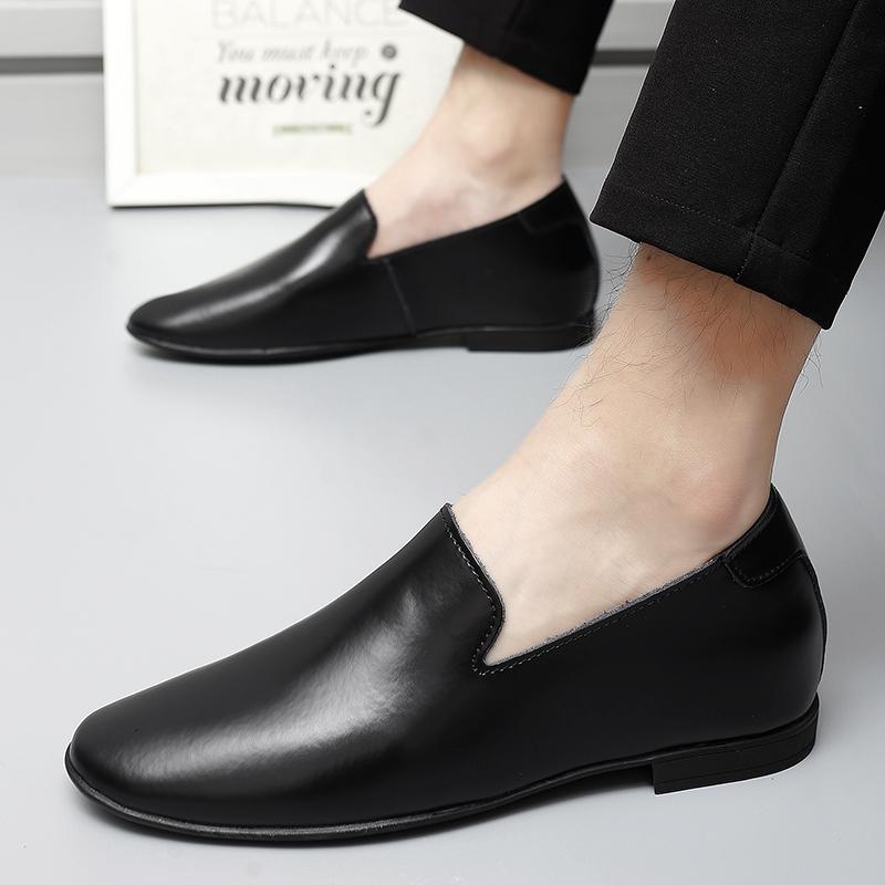 Loafers Men Elevator Shoes Men's Casual Shoes Male Buiness Cow Leather Shoes Height Increase Shoes Insoles 5CM Formal Tall