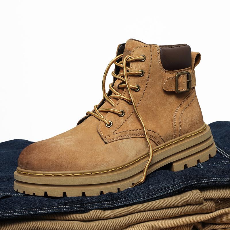 

Martin boots men s new autumn and winter retro British style high-top rhubarb boots men s outdoor sports workwear big-toe boots 39 золотистый