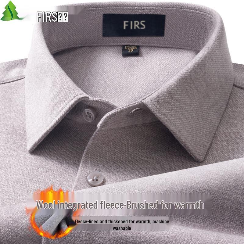 Мужская теплая зимняя рубашка FIRS из смесовой шерсти с фланелевой подкладкой 41