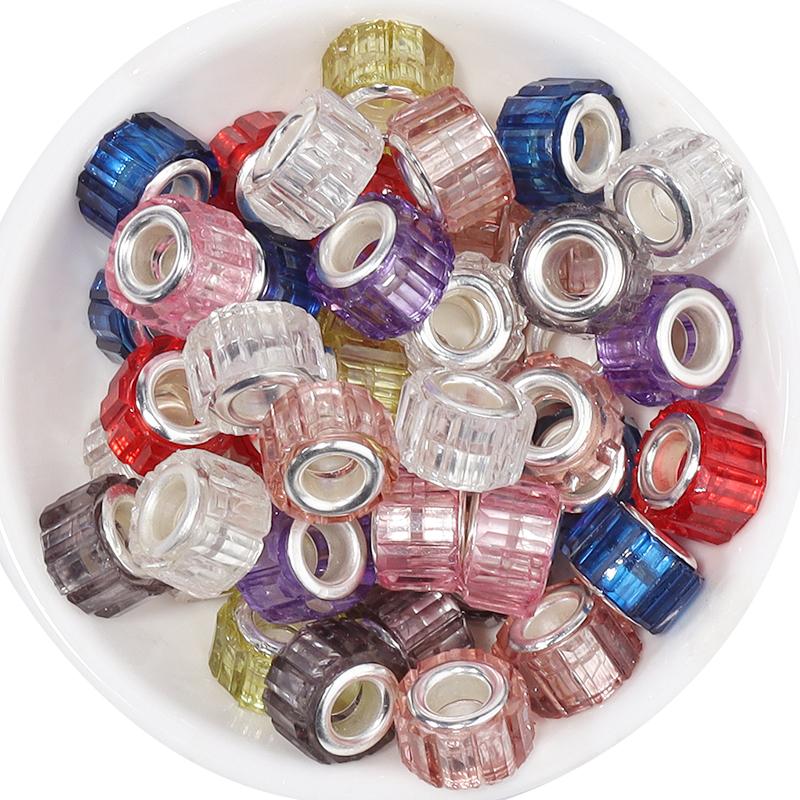 20pcs 11x8mm Resin Beads Candy Color Cylindrical Big Hole Loose Spacer Bead for Jewelry Making DIY Bracelet Necklace Accessories
