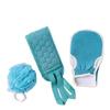 Adult Bathing Set: Towel, Long Back Scrubber, Exfoliating Mitt, and Bath Ball