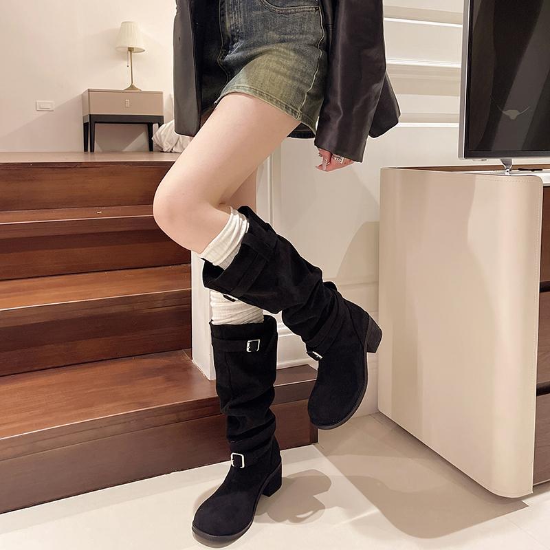 Fashion New Women High Quality Wasteland Style Vintage Detachable Boots Barrel Western Boots for Women Boots Shoes 35-42 Zapatos Mujer