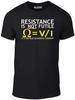 Voltage Divided by Current Mens T-Shirt - Funny T Shirt Electrician Joke Science