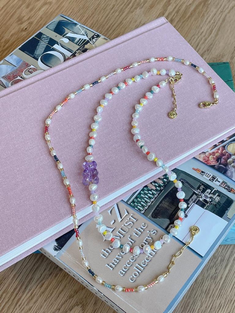 Rita Monica Bear Beads Pearl Necklace