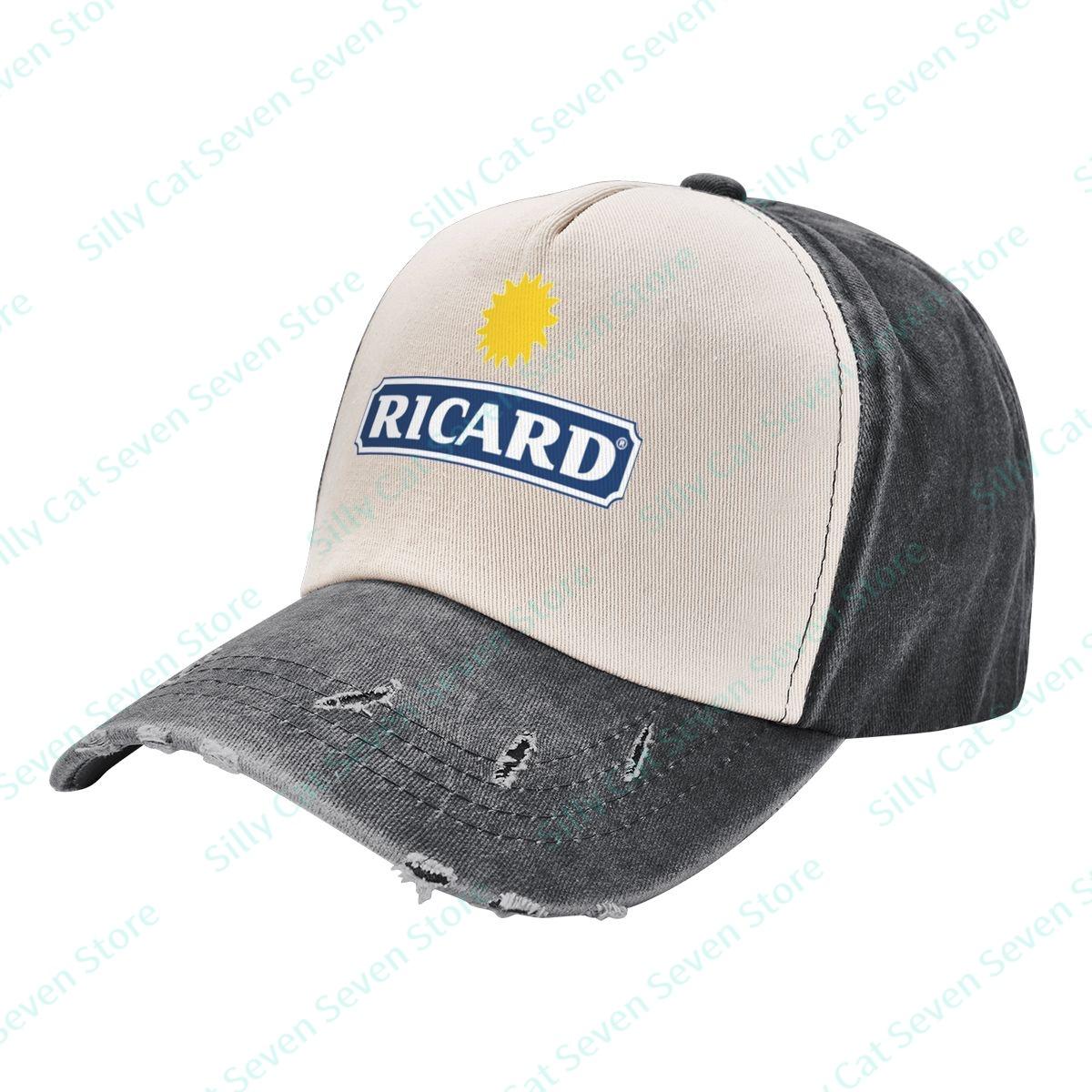 

Многоцветная джинсовая контрастная бейсболка Ricard Vintag, регулируемая кепка унисекс, шляпа для папы, спортивные бейсбольные кепки