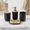 4-Piece Bathroom Accessory Set Plastic Bamboo Bathroom Supplies Set  Washroom Bathroom Counter