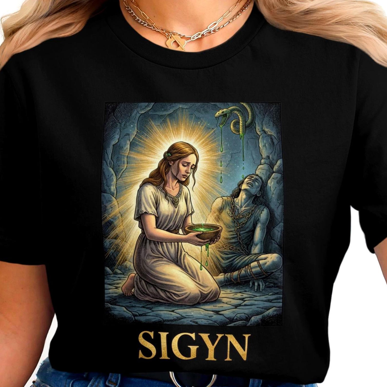 Sigyn T-Shirt | Norse Mythology | Vintage Norse Goddess Tee 3XL