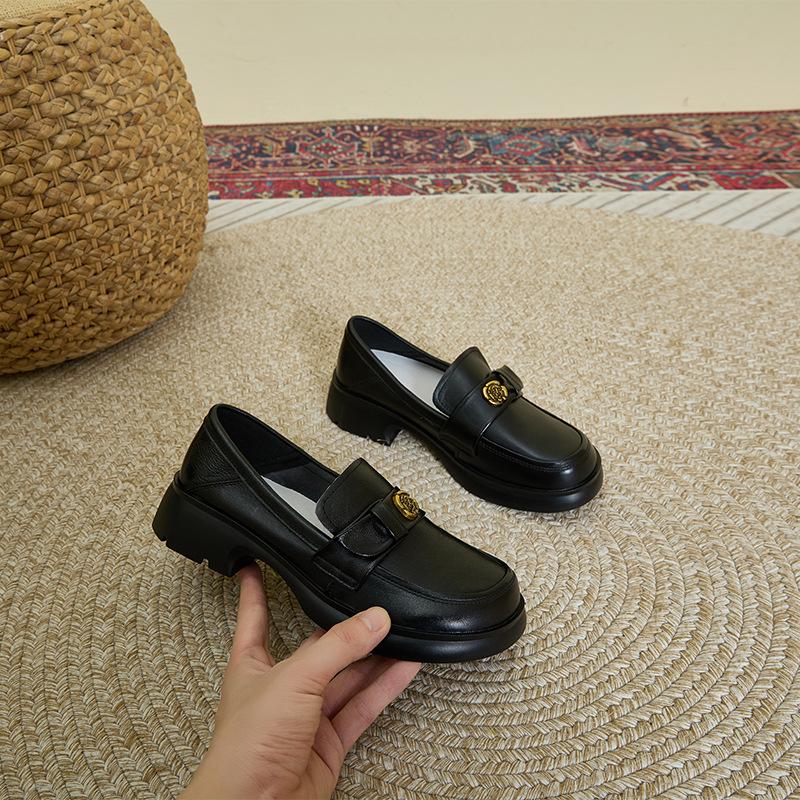 

Женские осенние новые повседневные туфли из первого слоя коровьей кожи в стиле ретро, из натуральной кожи, в британском стиле, на одном ремешке 35