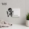 Switch Plate Decoration Funny Skeleton Sticker, Waterproof Light Decals, Self Adhesive Decor Decals Wall Art Decor, Removable for Bedroom Living Room