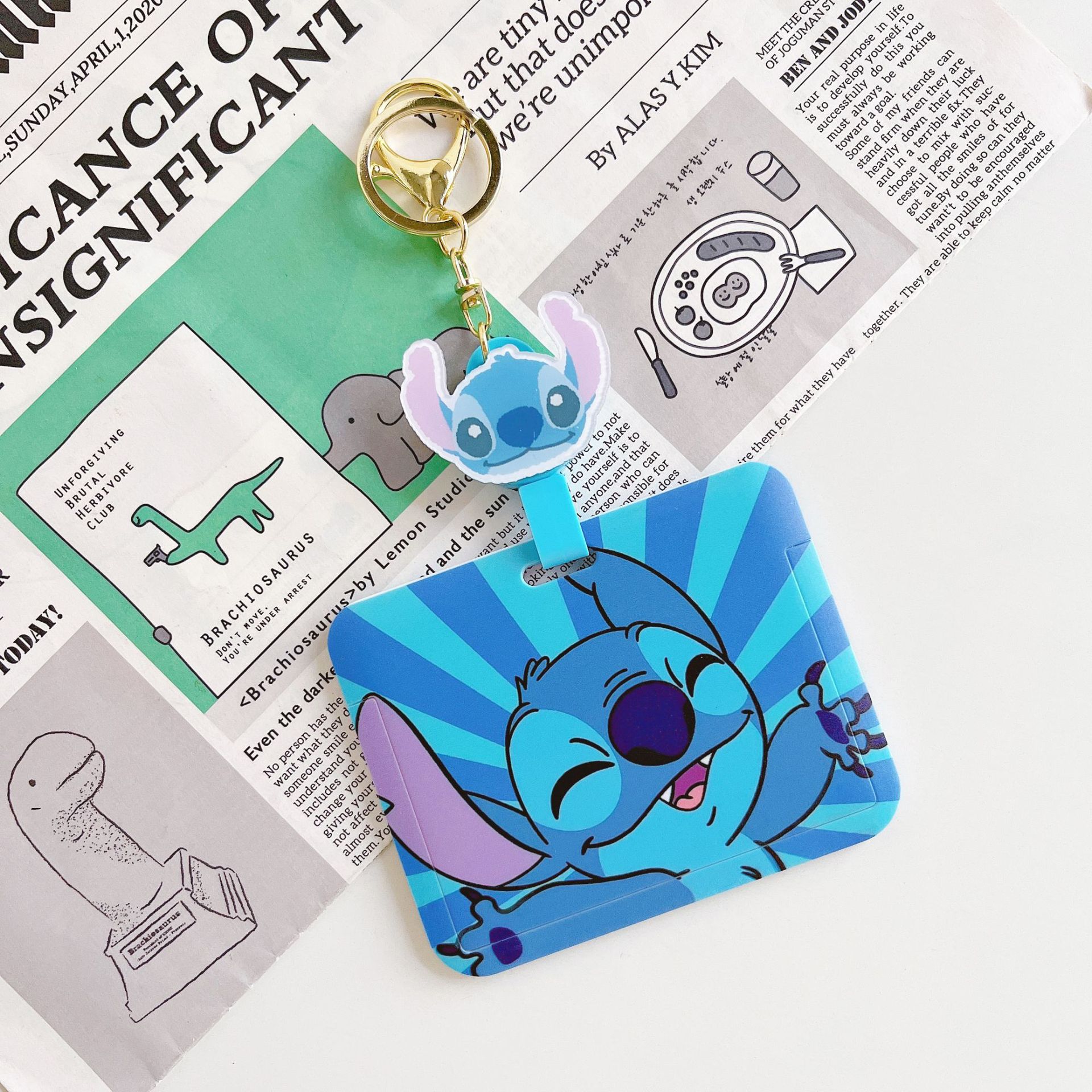 

MINISO Стич Держатель для ID-карты Бейдж Ключница Студенческий Проездной Кредитная карта Держатель Брелок Подвеска Аксессуар