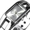 Women's Square Dial Changing Color Bracelet Bangle Quartz Fashion Wrist Watch