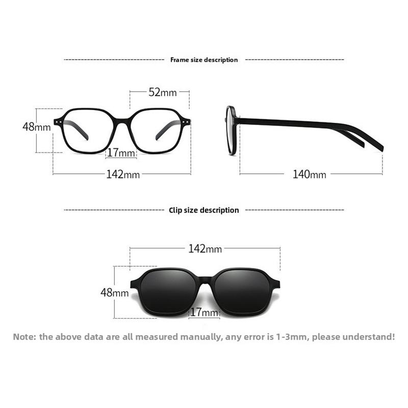 Magnetic Clip-On Sunglasses Polarized Light Filtering Night Vision Gogglee Clip-On Lens Lenses Irregular Frame Myopia Frames