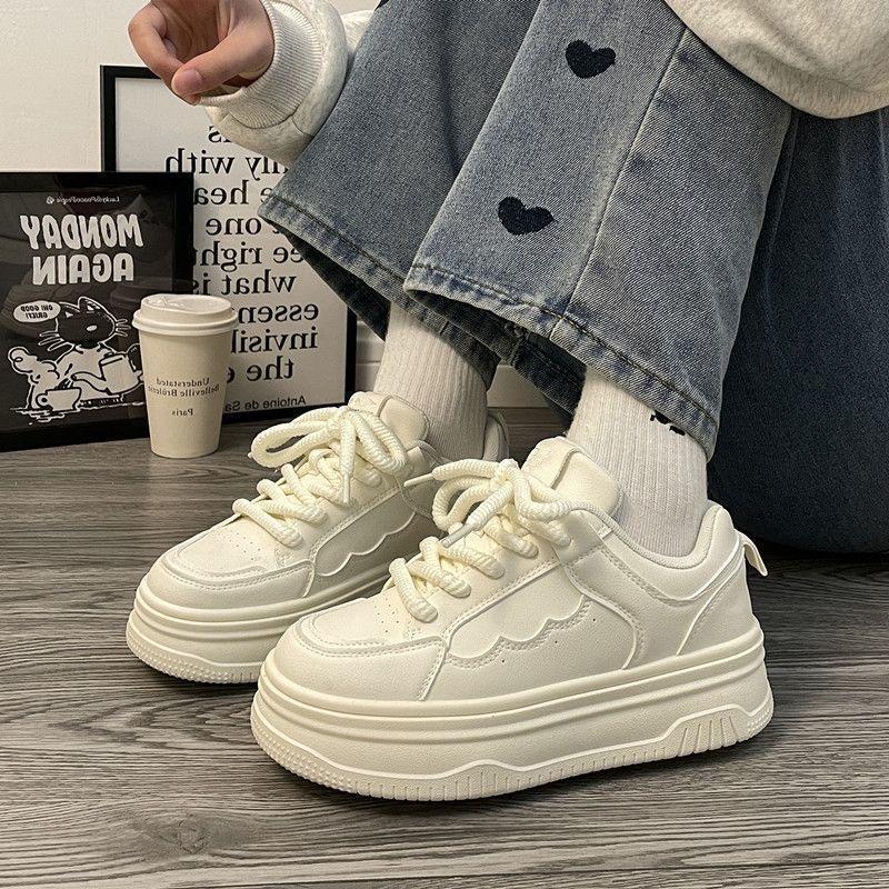 Spring and Autumn New Korean Version Fashion Trend Versatile Pure White Shoes Board Shoes Comfortable Casual non-Slip Women's