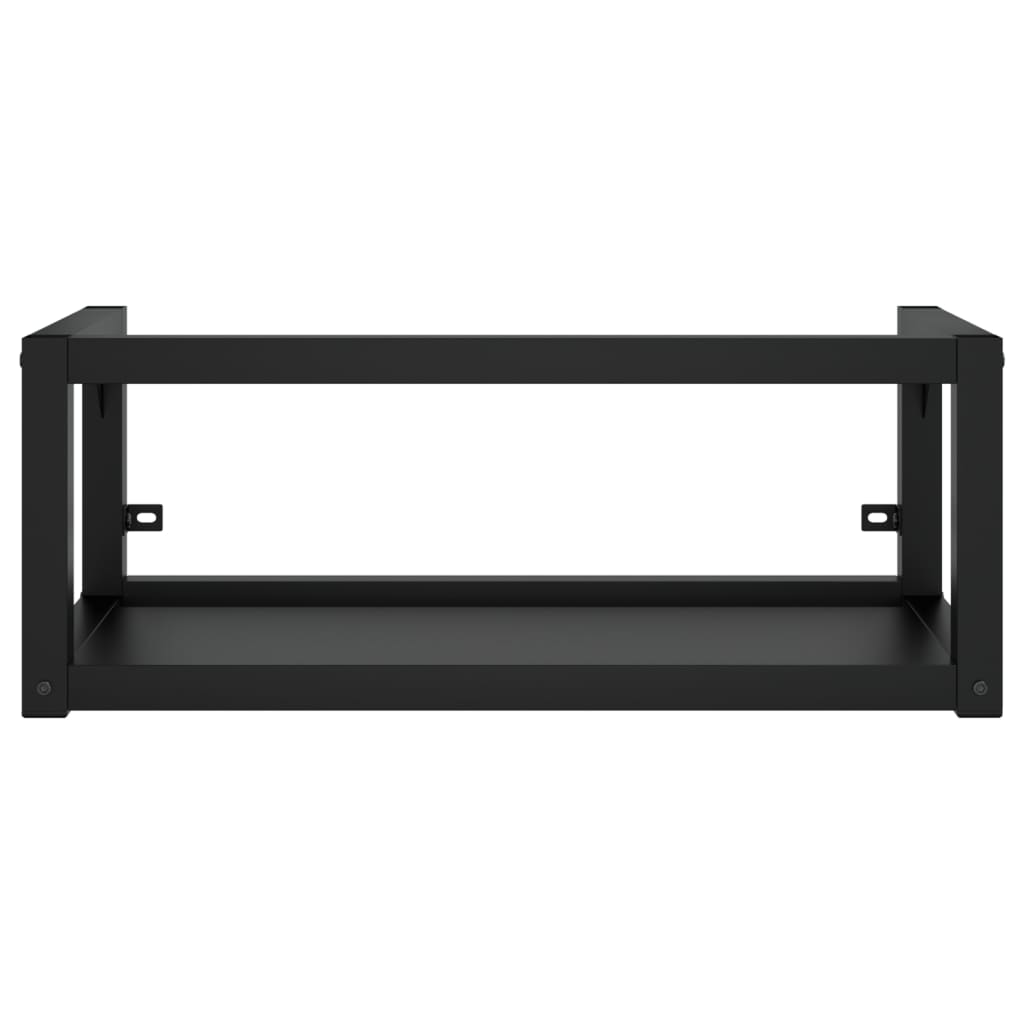 Bathroom Wall Mounted Washbasin Stand Black 79 X 38 X 31 Cm Iron