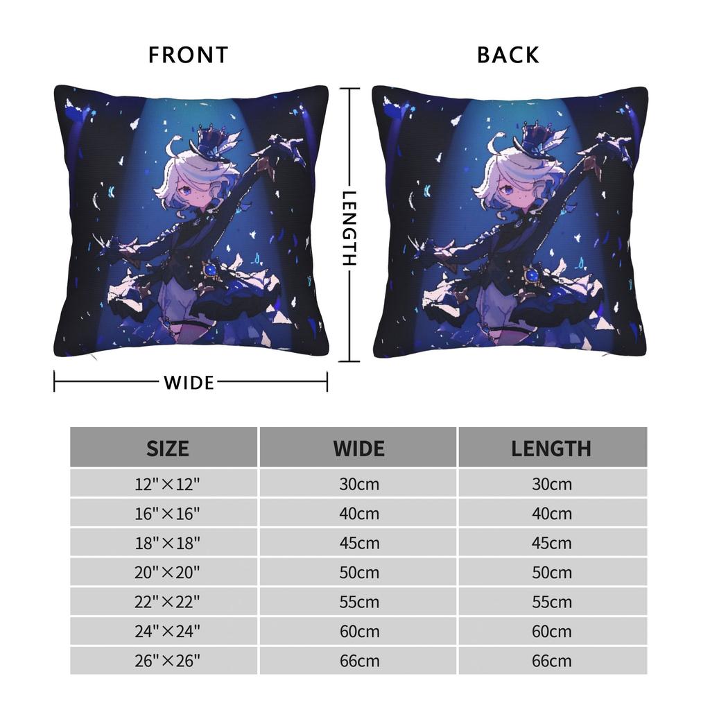 Furina Pixel Genshin Impact Pillowcase Double-Sided Printing Polyester Cushion Cover Decorations Pillow Case Cover Home Square