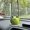 Handmade Crochet Animal Car Charms - Soft Yarn Crafted Frog Penguin Chick Pendants Cute Rearview Mirror Decorations for Vehicle