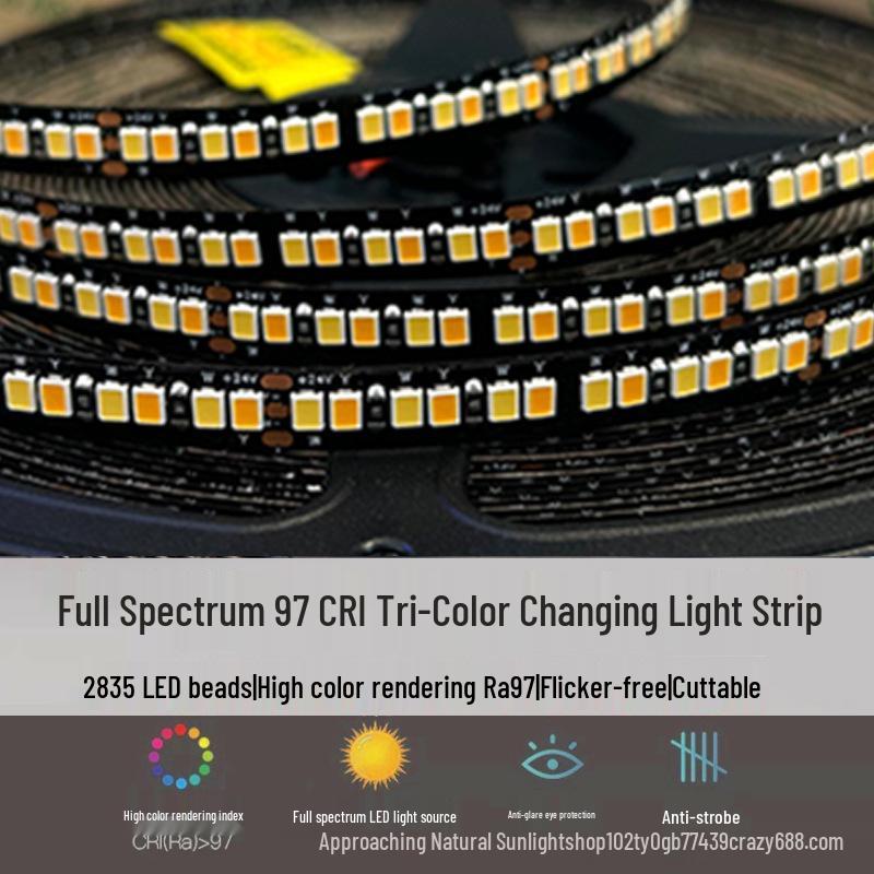 

24V LED Smart Light Strip: Dual & Tri-Color, 240 Sanan 2835 LEDs, 20m No Voltage Drop 24V 240 LEDs 8mm Wide 3-Wire 20m No Voltage Drop