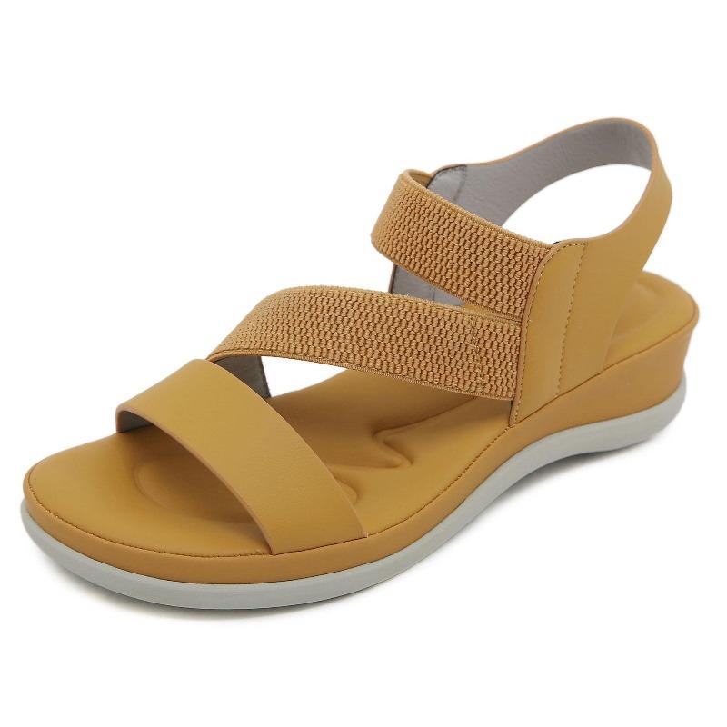 2026 Summer Shoes Women Sandals Soft Flat Holiday Fashion Brand Ladies Modern Sandals Black Yellow Plus Size 42