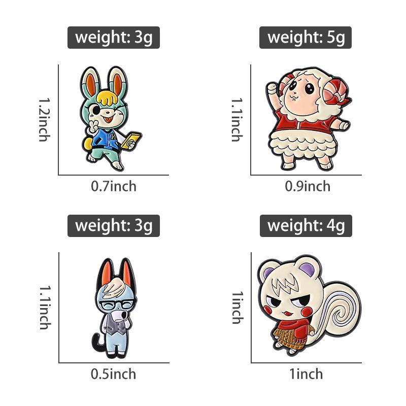 Casual Game Waldtiere Emaille-Pins Dorfbewohner Raymond Marschall Anstecknadeln Reversabzeichen Kleidung Tier Schmuck Geschenk für Freunde