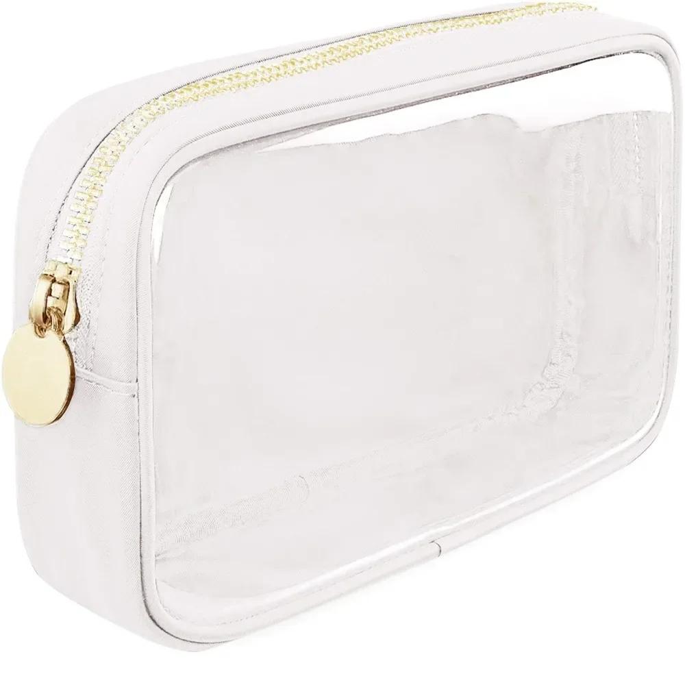 

Women Pvc Cosmetic Bag Fashion Transparent Storage Toiletry Bag Shell Large Capacity Makeup Pouch белый