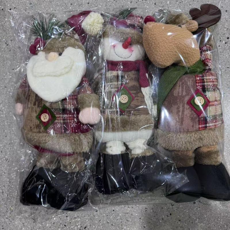 

[Набор] Рождественская ретро снежинка клетчатая телескопическая кукла отель торговый центр рождественское украшение орнамент