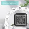 EIOMR EU Standard Power Socket with Iron Claw Black Flame Retardant PC Panel 110-250V Wall Socket 16A Suitable for Round Box