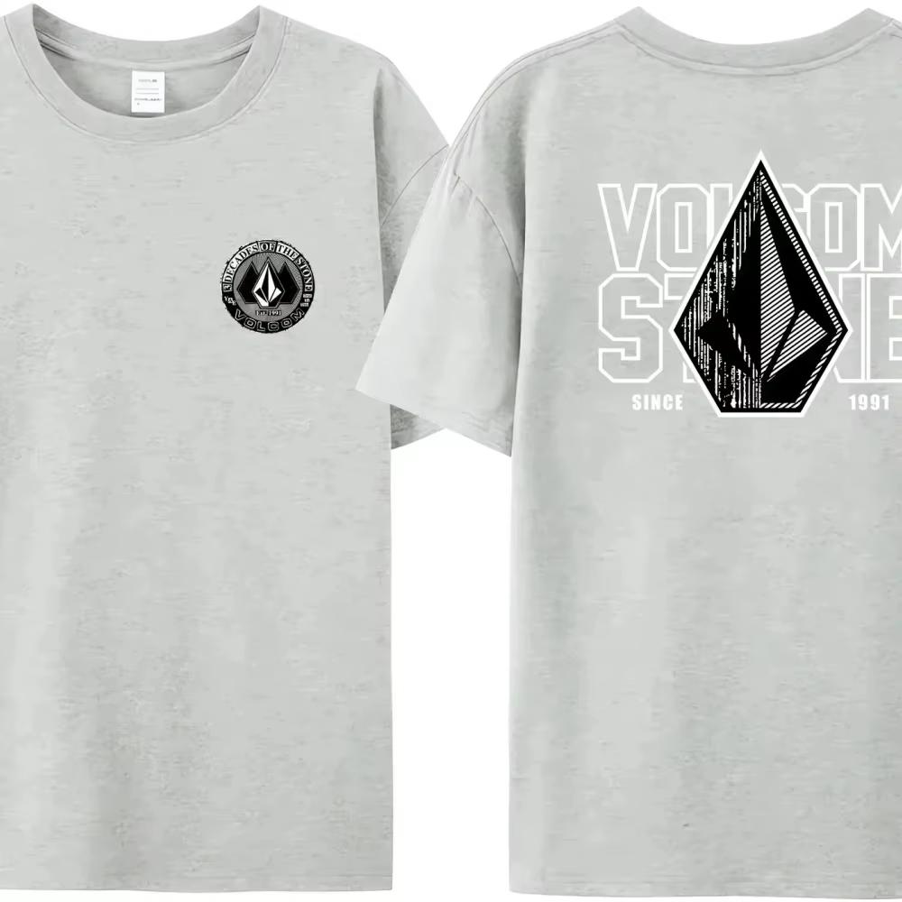 Hot Selling Volcom Obsidian Summer T-Shirt for Men in 2025, Comfortable and Fashionable Short Sleeved High-Quality pro choice