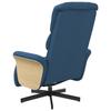 Recliner with Footrest Blue Fabric