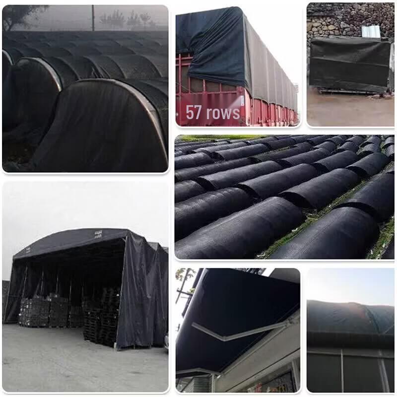 Chunzhilin Black Heavy-Duty Striped Tarpaulin