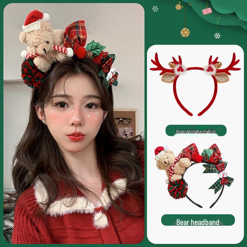 Women's Christmas Plush Hat Headband Hair Accessories