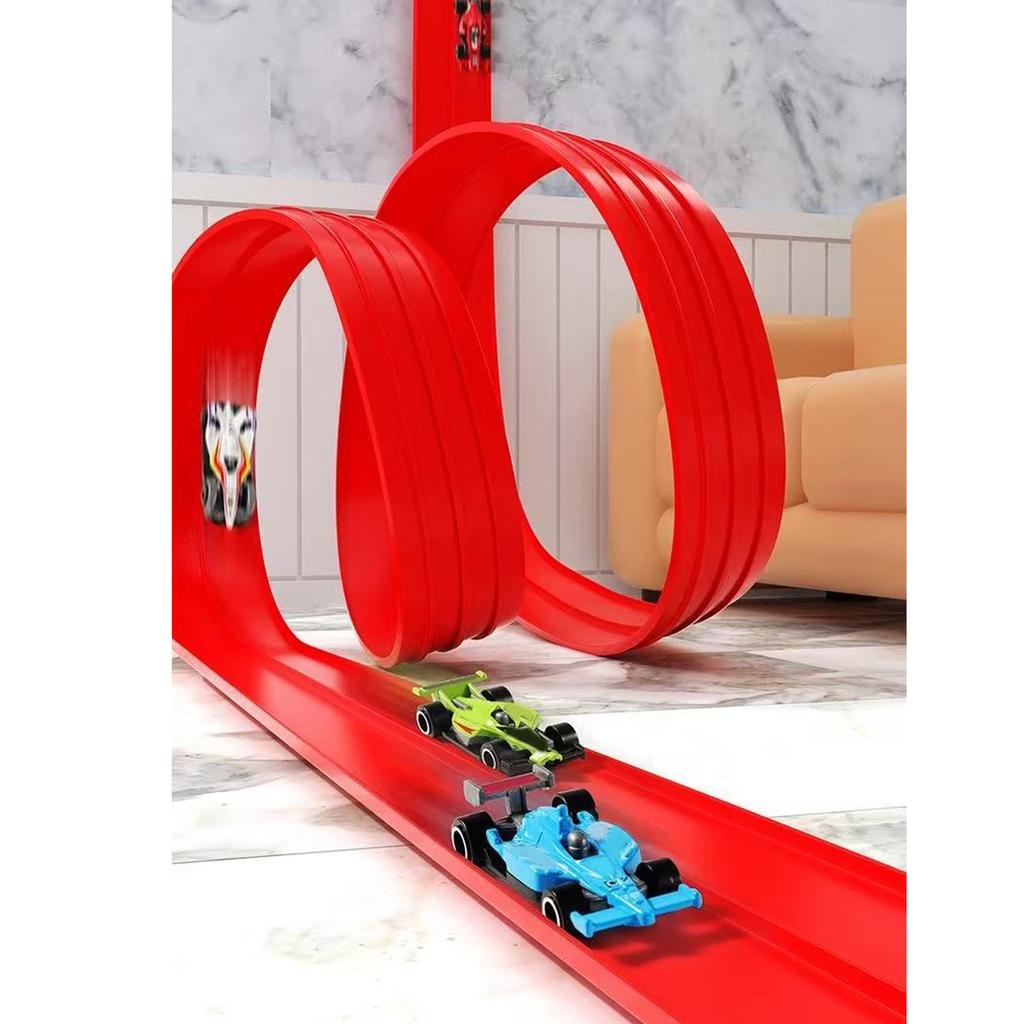 Anti-gravity soft track racing car, double-track inertia sliding track car toy suitable for kid aged four to six