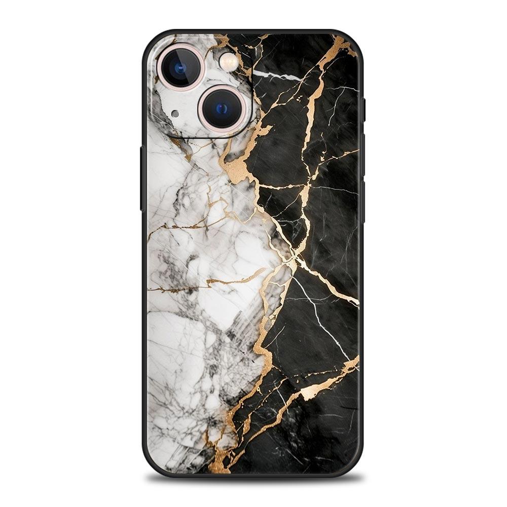 Geometrische Marmor-Handyhülle für iPhone 16e 15 14 13 12 11 Pro Max XS X XR SE 7 8 Plus Hülle iPhone 16 Weiche TPU-Abdeckung